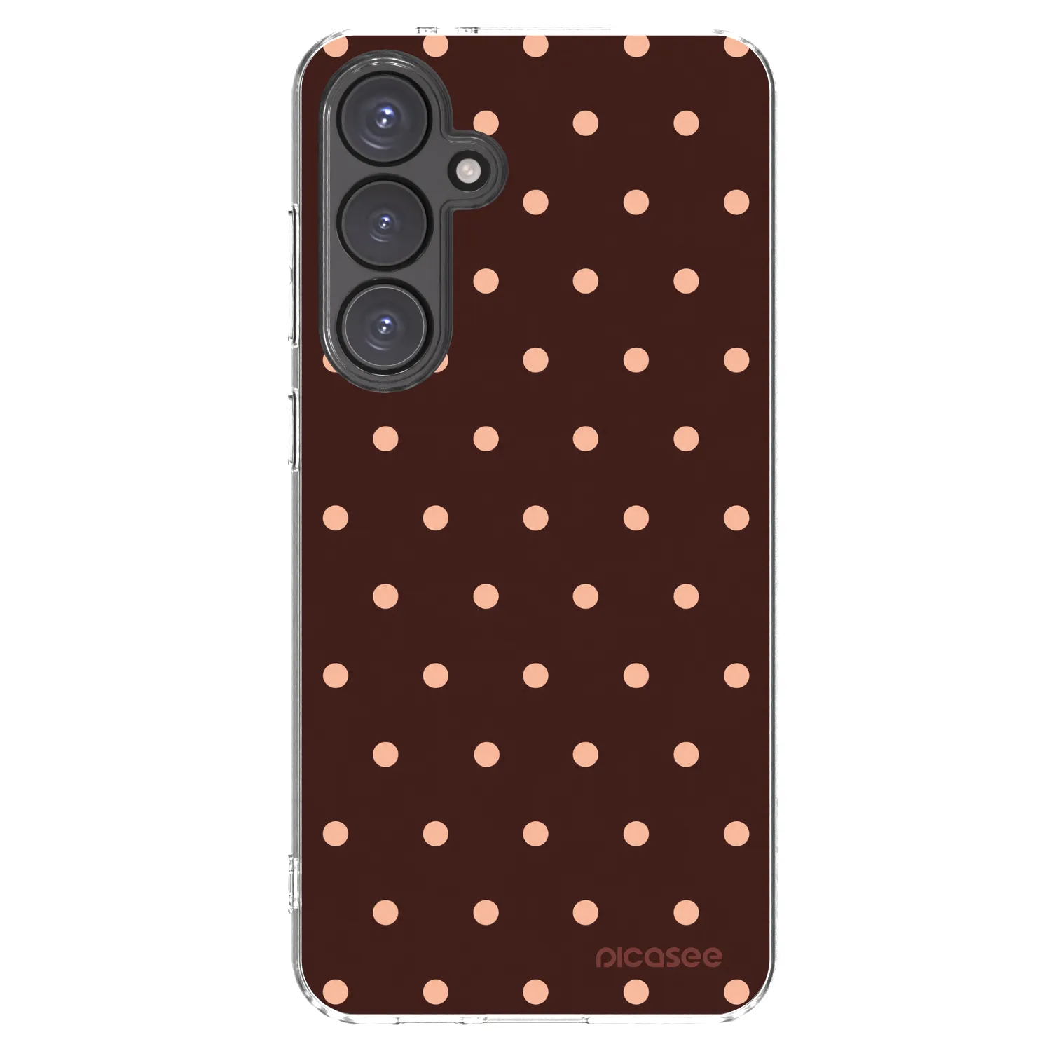 Picasee silikonska prozirna maskica za Samsung Galaxy S24 FE S721B - Peach Dots & Chocolate