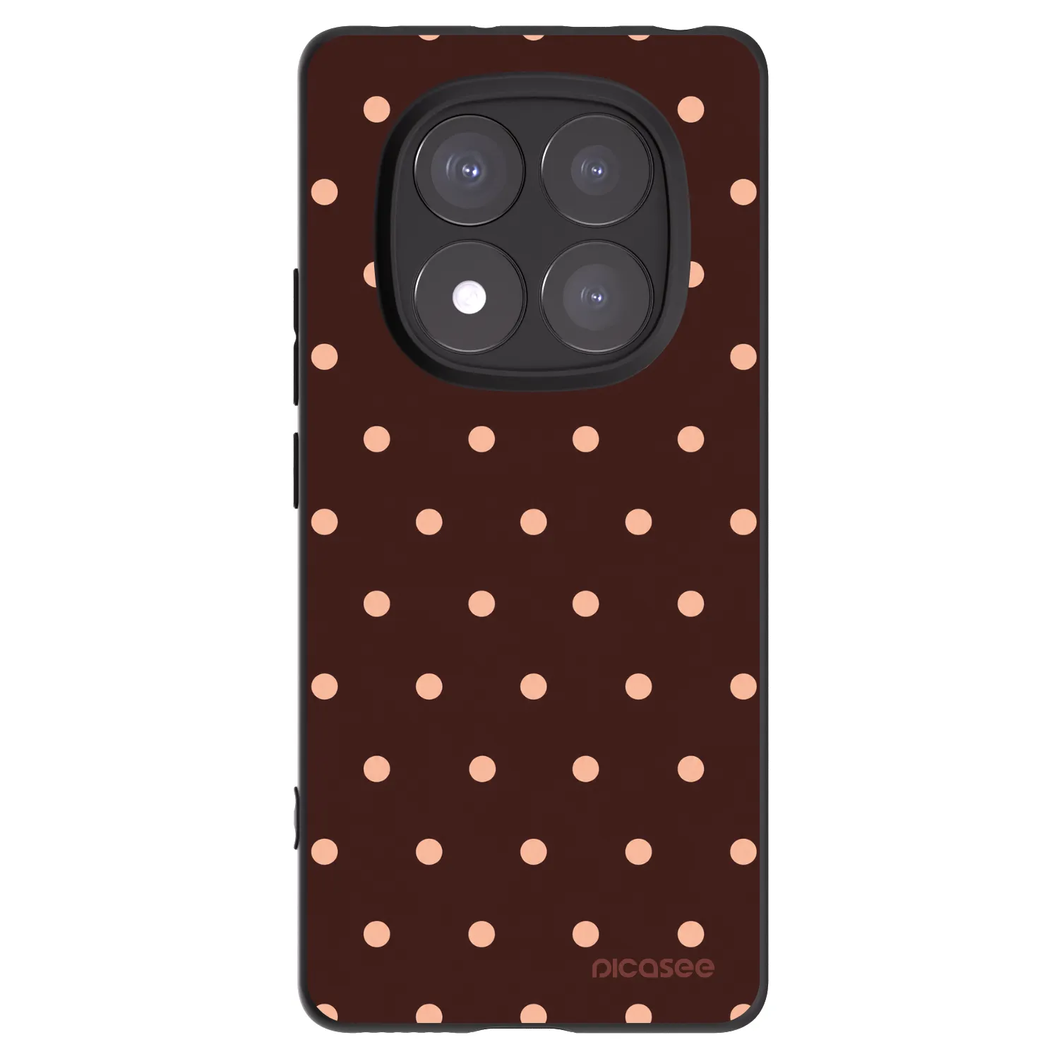 Picasee crna silikonska maskica za Xiaomi Redmi Note 14 Pro+ 5G - Peach Dots & Chocolate