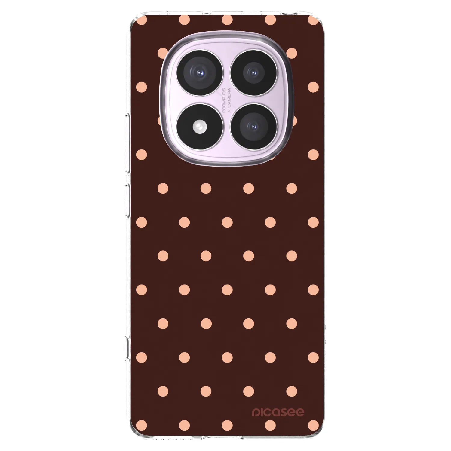 Picasee silikonska prozirna maskica za Xiaomi Redmi Note 14 Pro 5G - Peach Dots & Chocolate