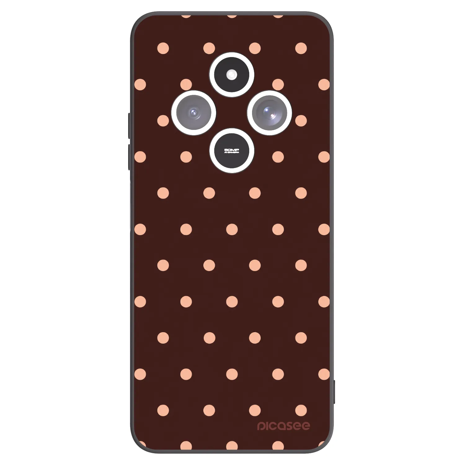 Picasee crna silikonska maskica za Xiaomi Redmi 14C - Peach Dots & Chocolate