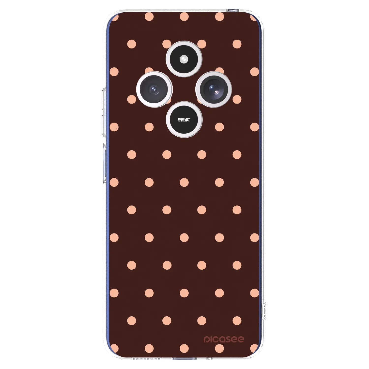 Picasee silikonska prozirna maskica za Xiaomi Redmi 14C - Peach Dots & Chocolate