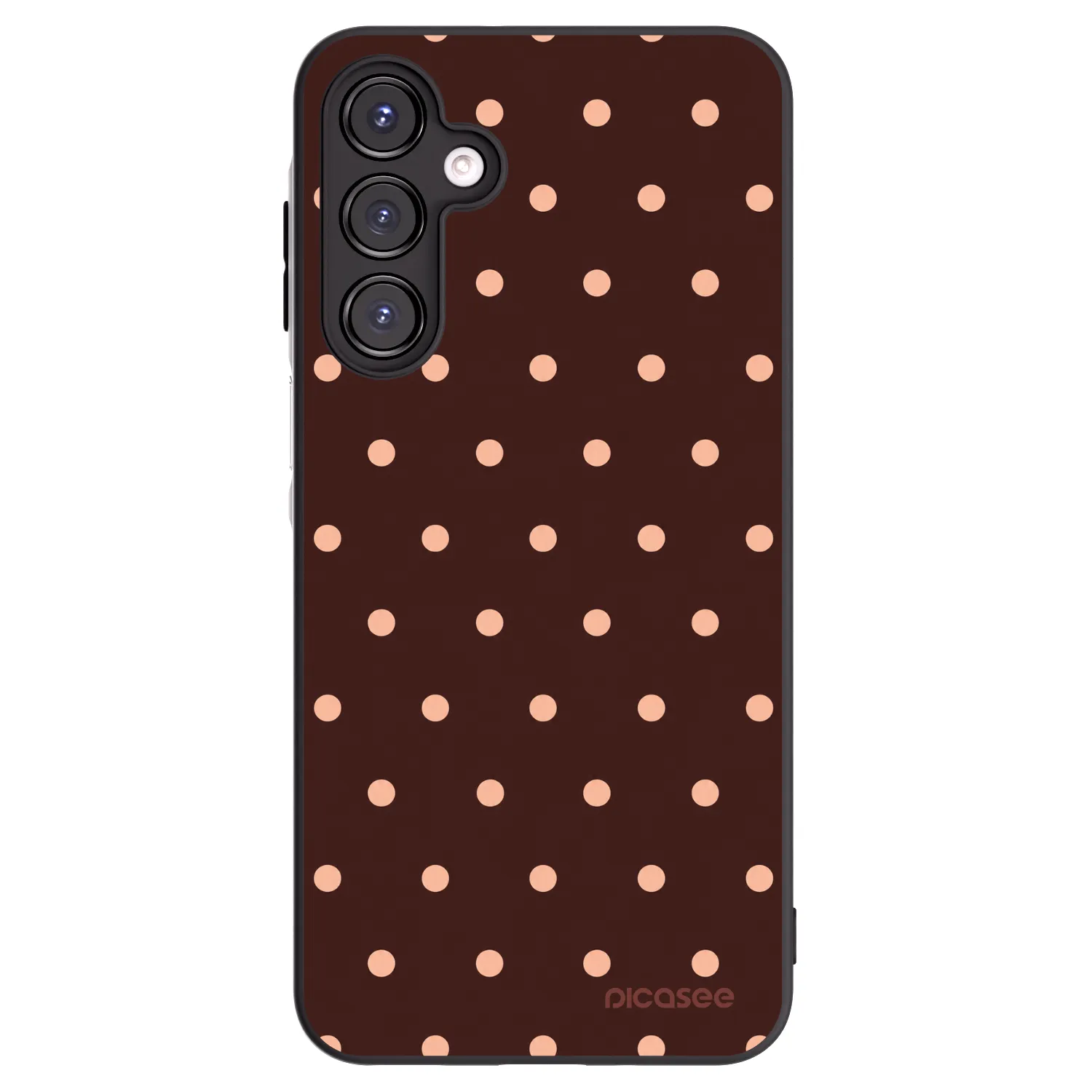 Picasee crna silikonska maskica za Samsung Galaxy A16 5G - Peach Dots & Chocolate