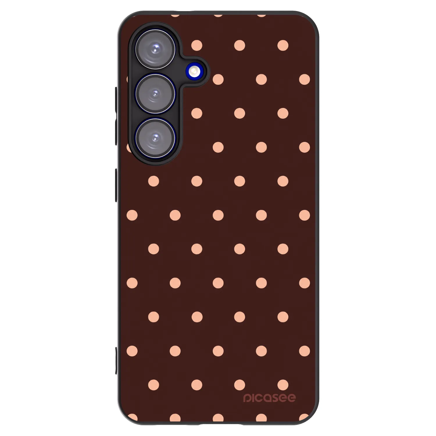 Picasee crna silikonska maskica za Samsung Galaxy S25 5G - Peach Dots & Chocolate