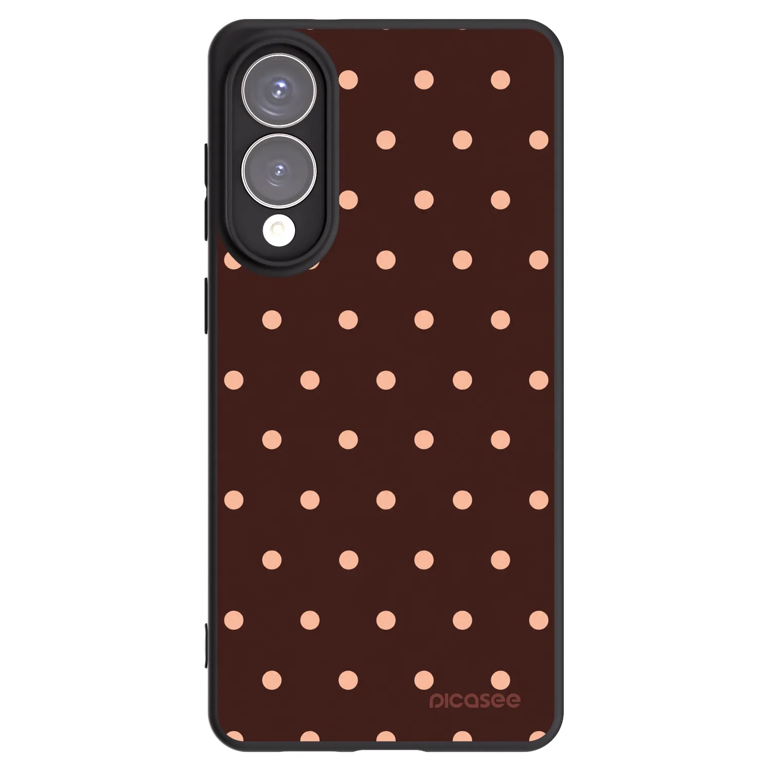 Picasee crna silikonska maskica za Samsung Galaxy S25 Edge 5G - Peach Dots & Chocolate