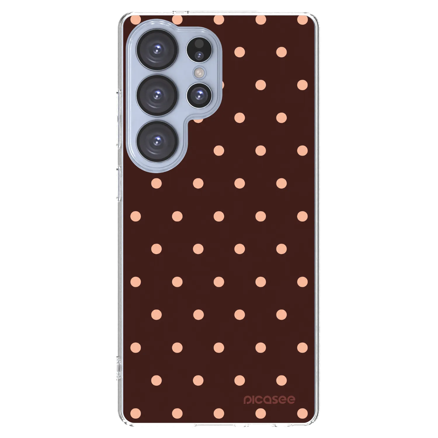 Picasee silikonska prozirna maskica za Samsung Galaxy S25 Ultra 5G - Peach Dots & Chocolate