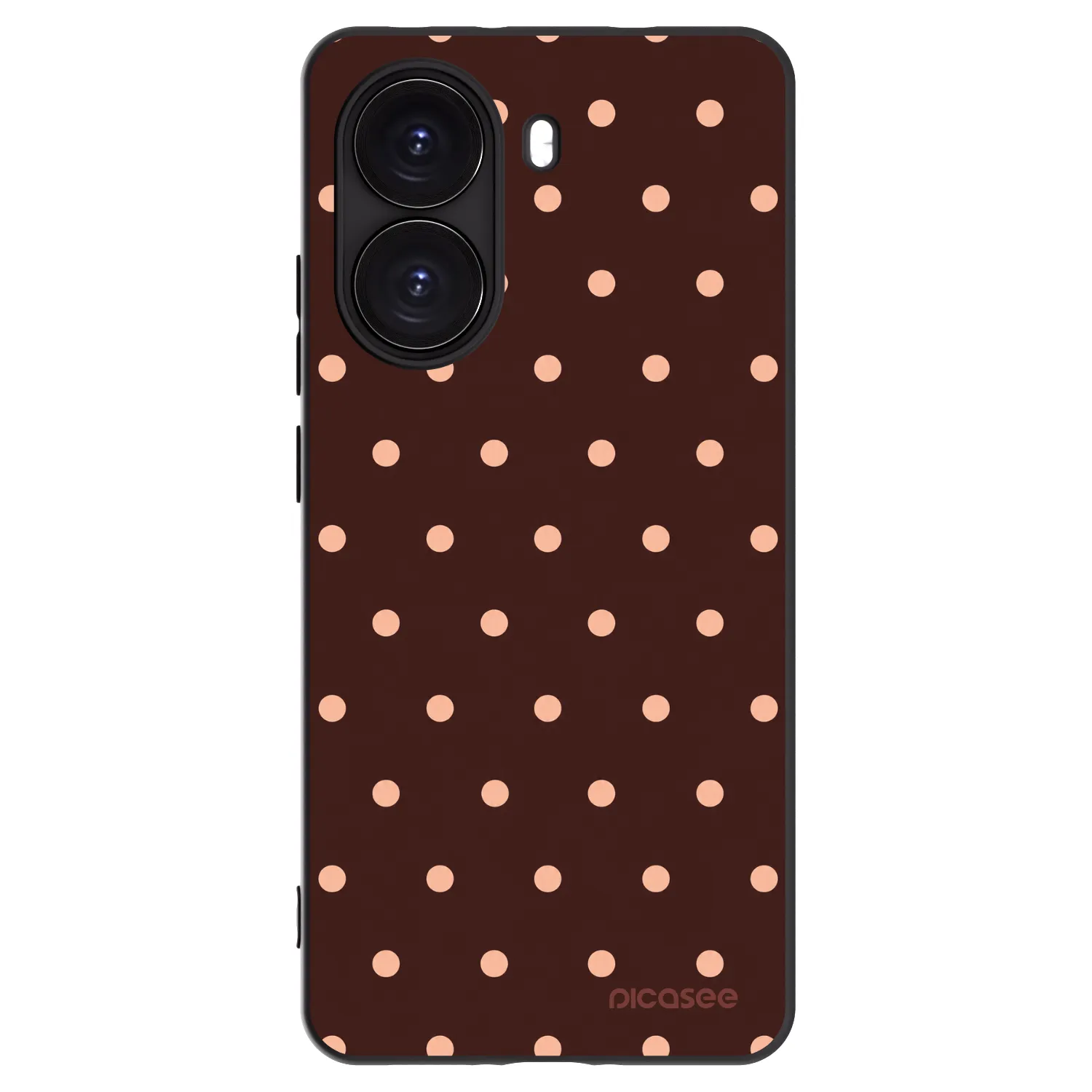 Picasee crna silikonska maskica za Xiaomi Poco X7 Pro 5G - Peach Dots & Chocolate