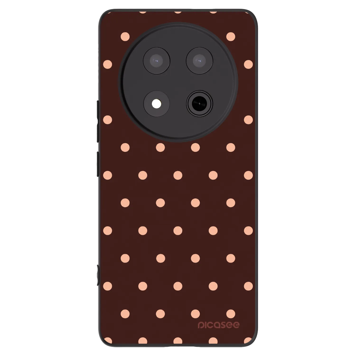 Picasee crna silikonska maskica za Honor Magic7 Lite 5G - Peach Dots & Chocolate