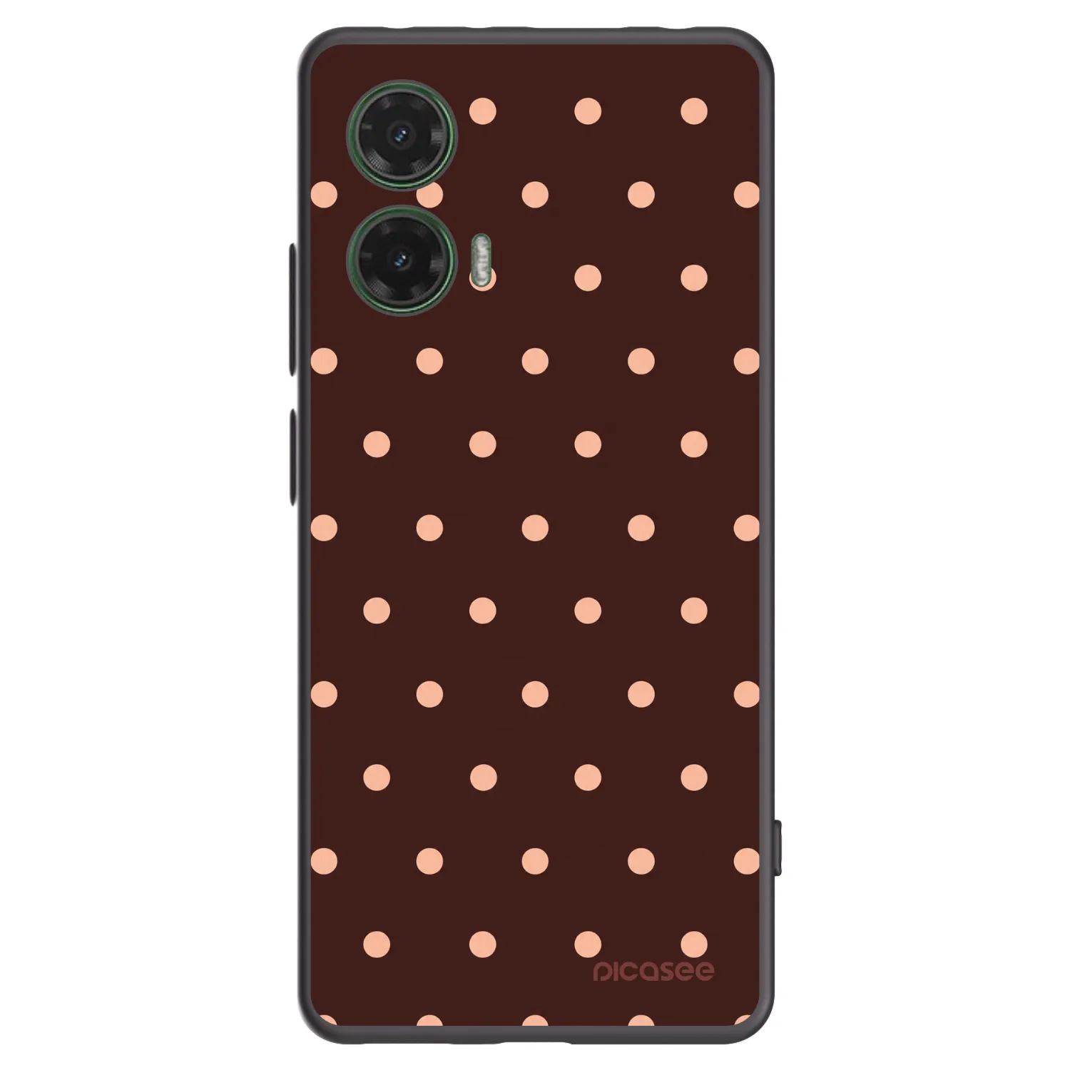 Picasee crna silikonska maskica za Motorola Moto G35 5G - Peach Dots & Chocolate