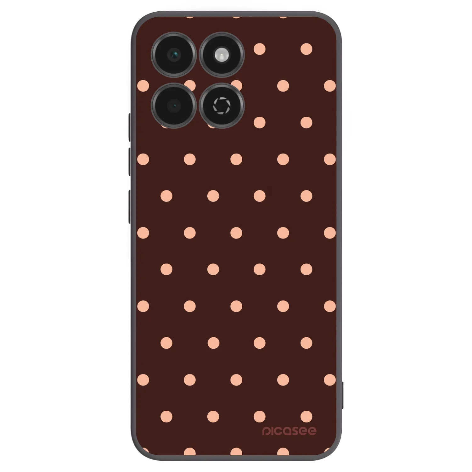 Picasee crna silikonska maskica za Honor 200 Smart 5G - Peach Dots & Chocolate
