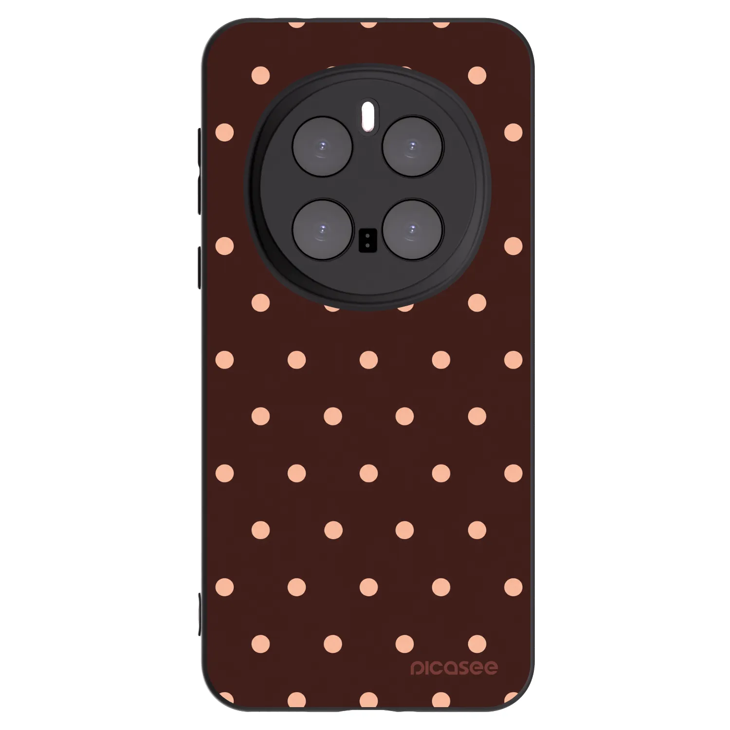 Picasee crna silikonska maskica za Honor Magic7 Pro 5G - Peach Dots & Chocolate