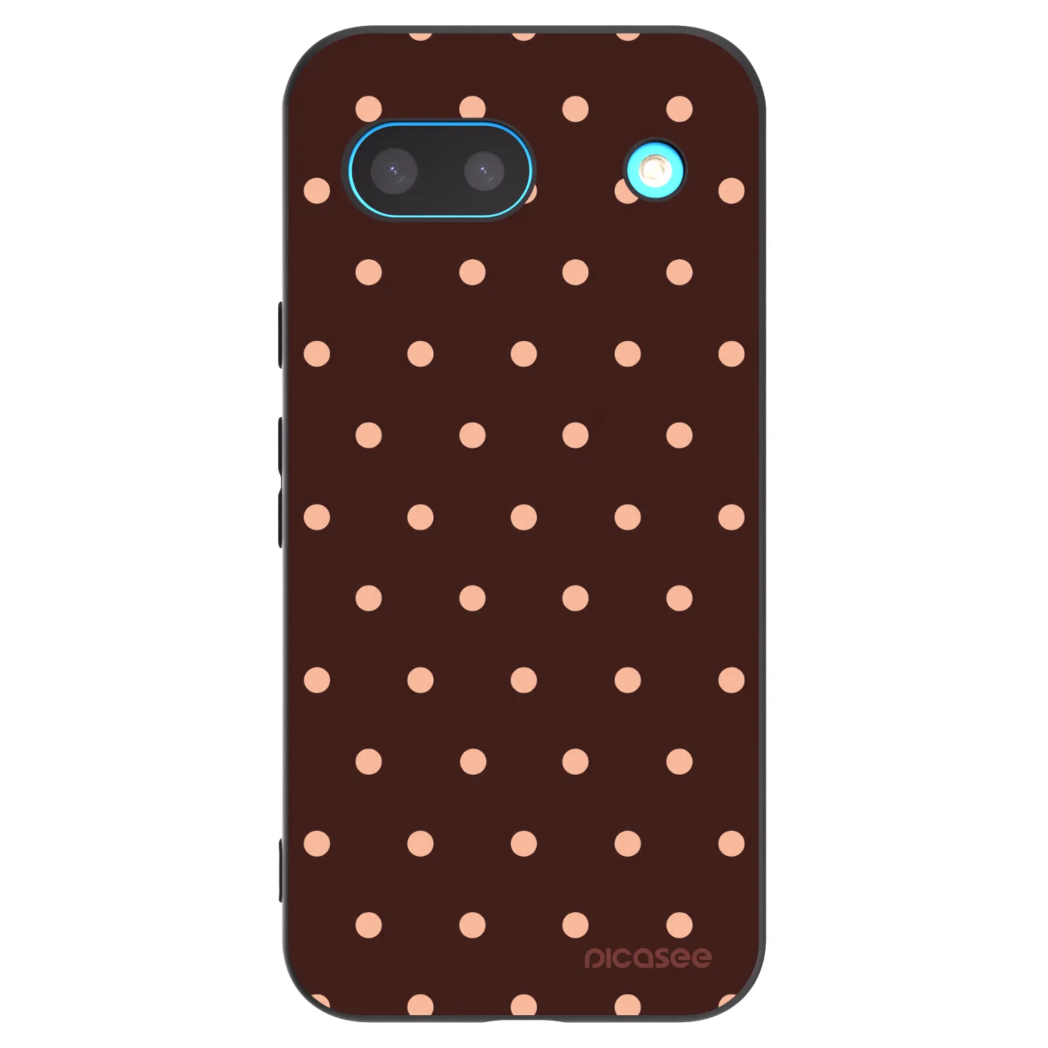 Picasee crna silikonska maskica za Google Pixel 8 - Peach Dots & Chocolate