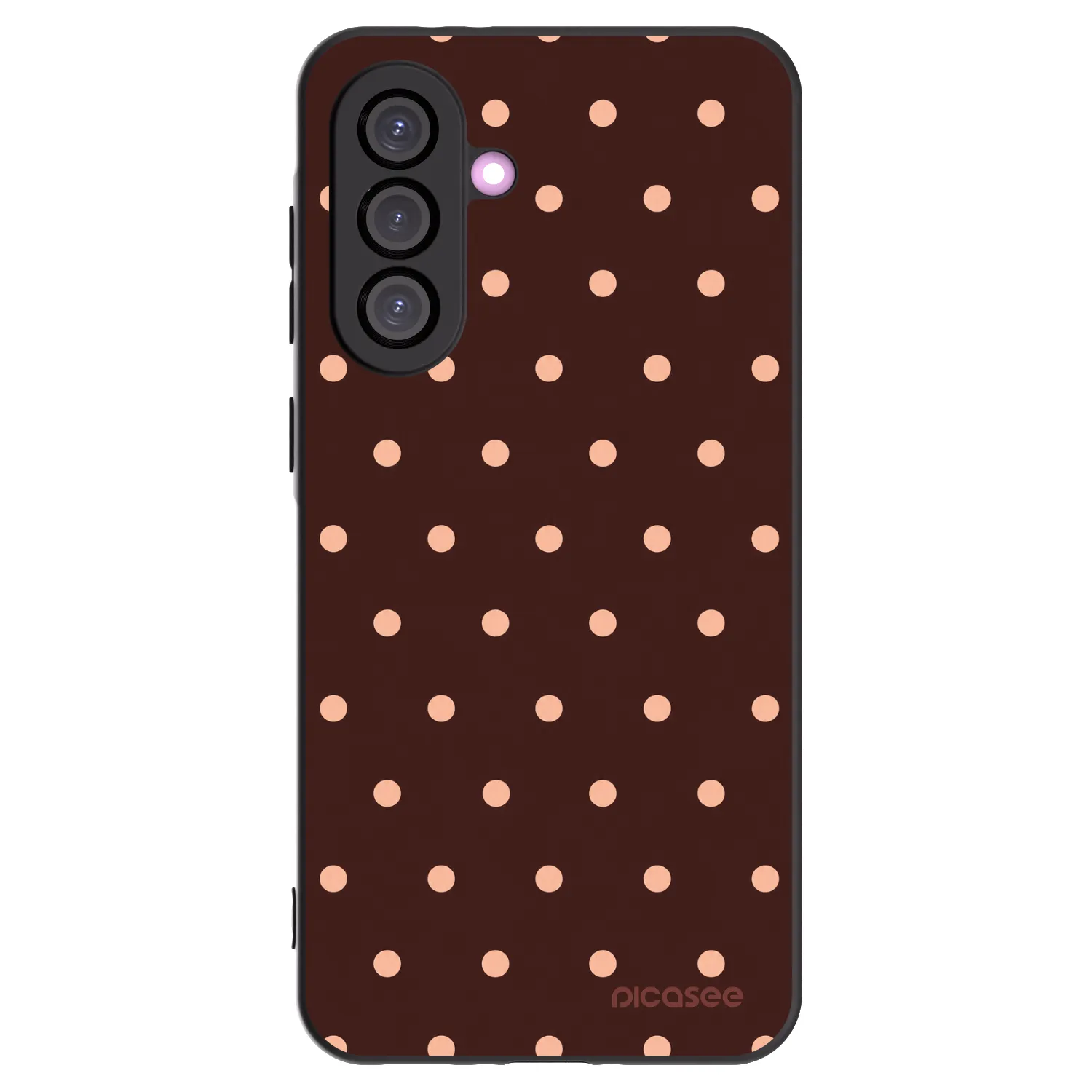 Picasee crna silikonska maskica za Samsung Galaxy A36 5G - Peach Dots & Chocolate