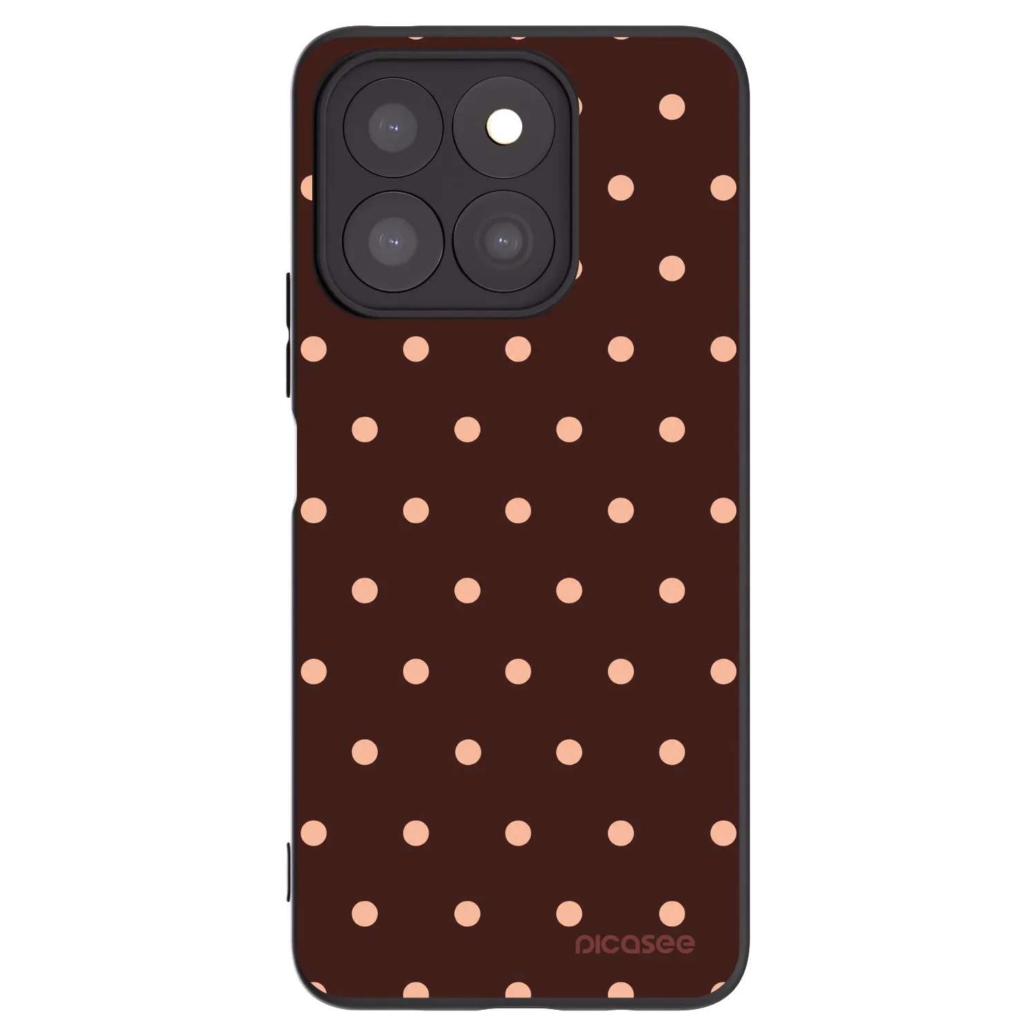 Picasee crna silikonska maskica za Honor X8c - Peach Dots & Chocolate