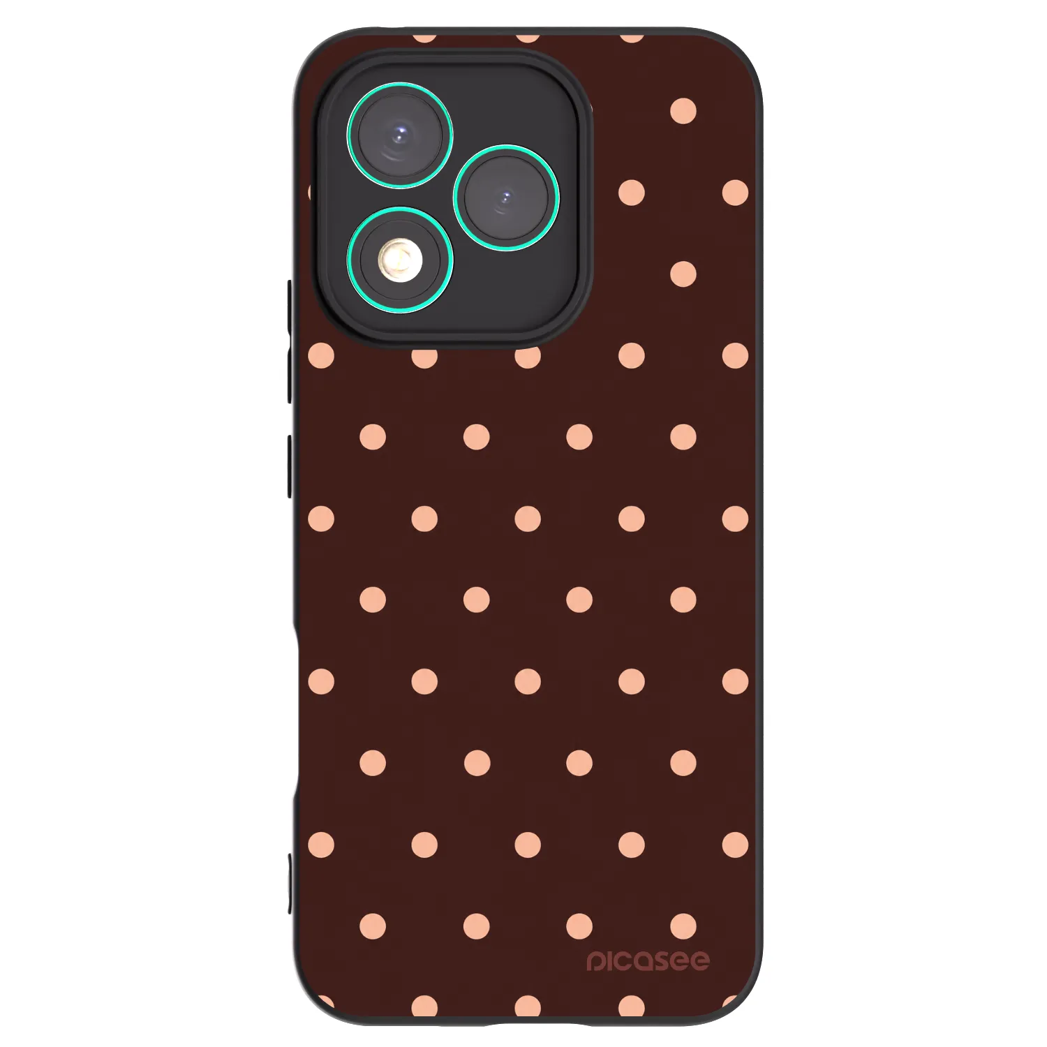 Picasee crna silikonska maskica za Honor 400 Lite 5G - Peach Dots & Chocolate