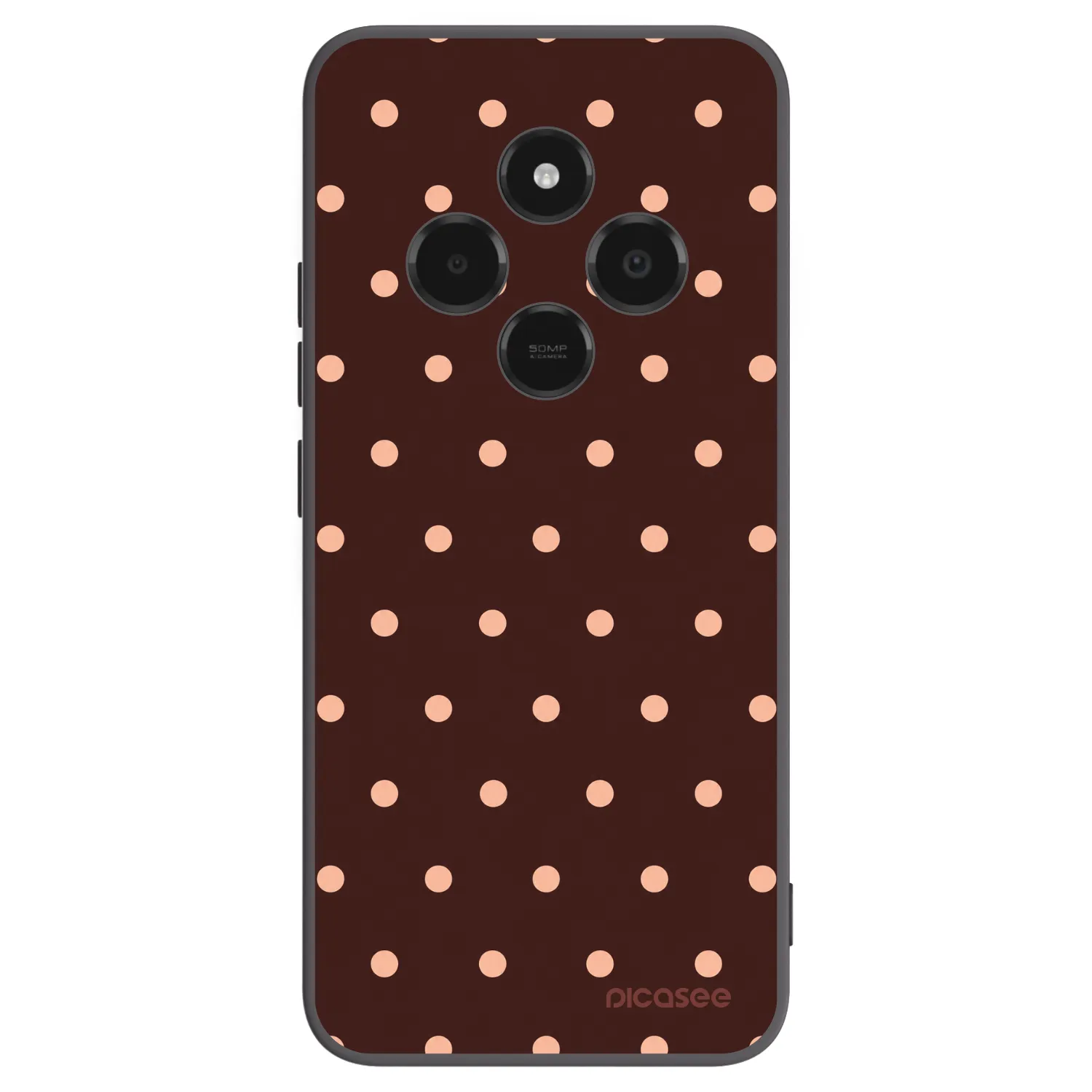 Picasee crna silikonska maskica za Xiaomi Poco C75 - Peach Dots & Chocolate