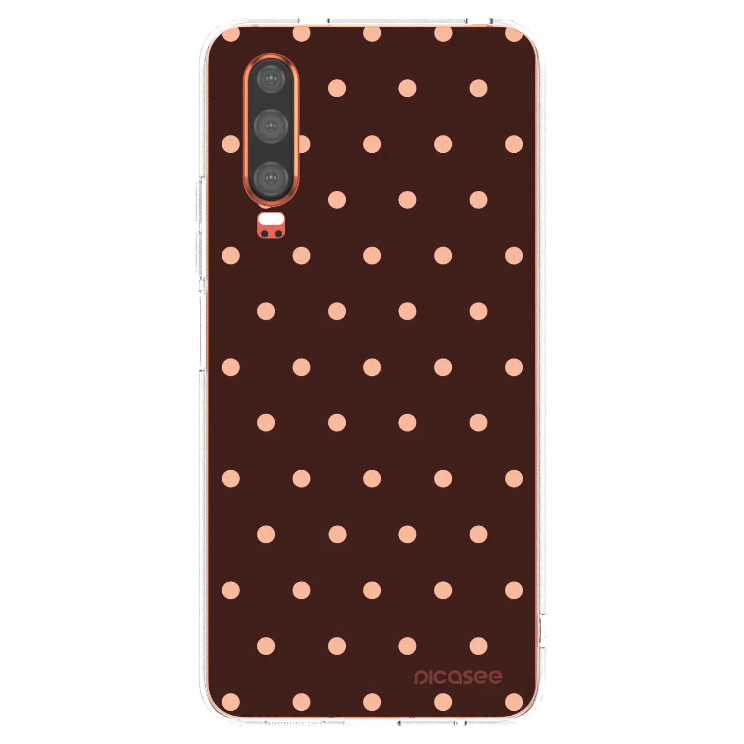 Picasee silikonska prozirna maskica za Huawei P30 - Peach Dots & Chocolate