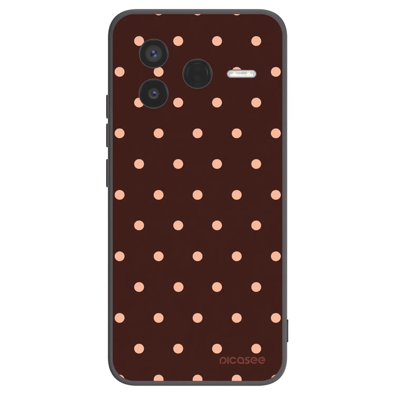 Picasee crna silikonska maskica za Xiaomi Poco F7 Pro 5G - Peach Dots & Chocolate