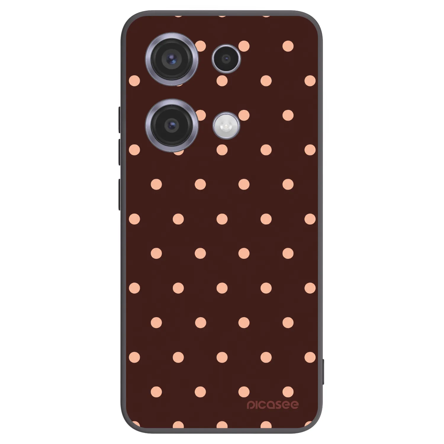 Picasee crna silikonska maskica za Xiaomi Redmi Note 14S - Peach Dots & Chocolate