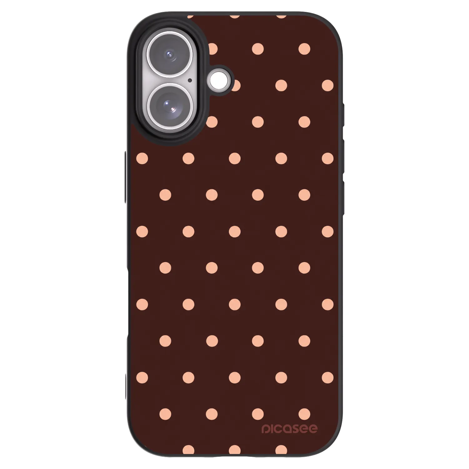 Picasee crna silikonska maskica za Apple iPhone 17 - Peach Dots & Chocolate