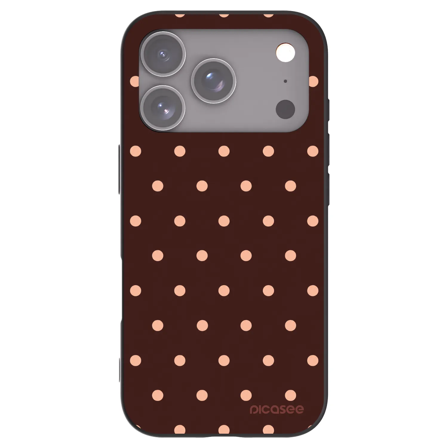 Picasee crna silikonska maskica za Apple iPhone 17 Pro - Peach Dots & Chocolate