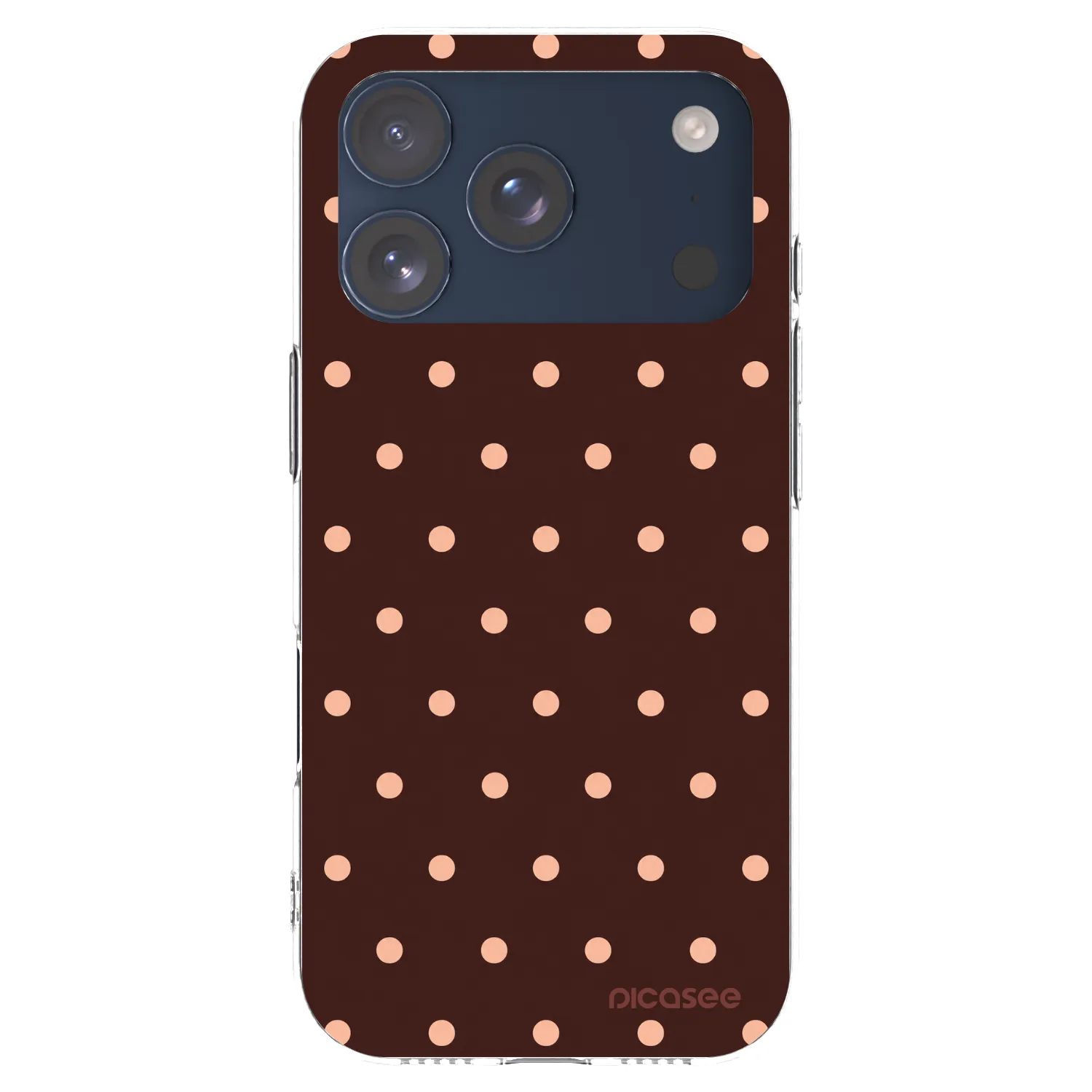 Picasee silikonska prozirna maskica za Apple iPhone 17 Pro - Peach Dots & Chocolate