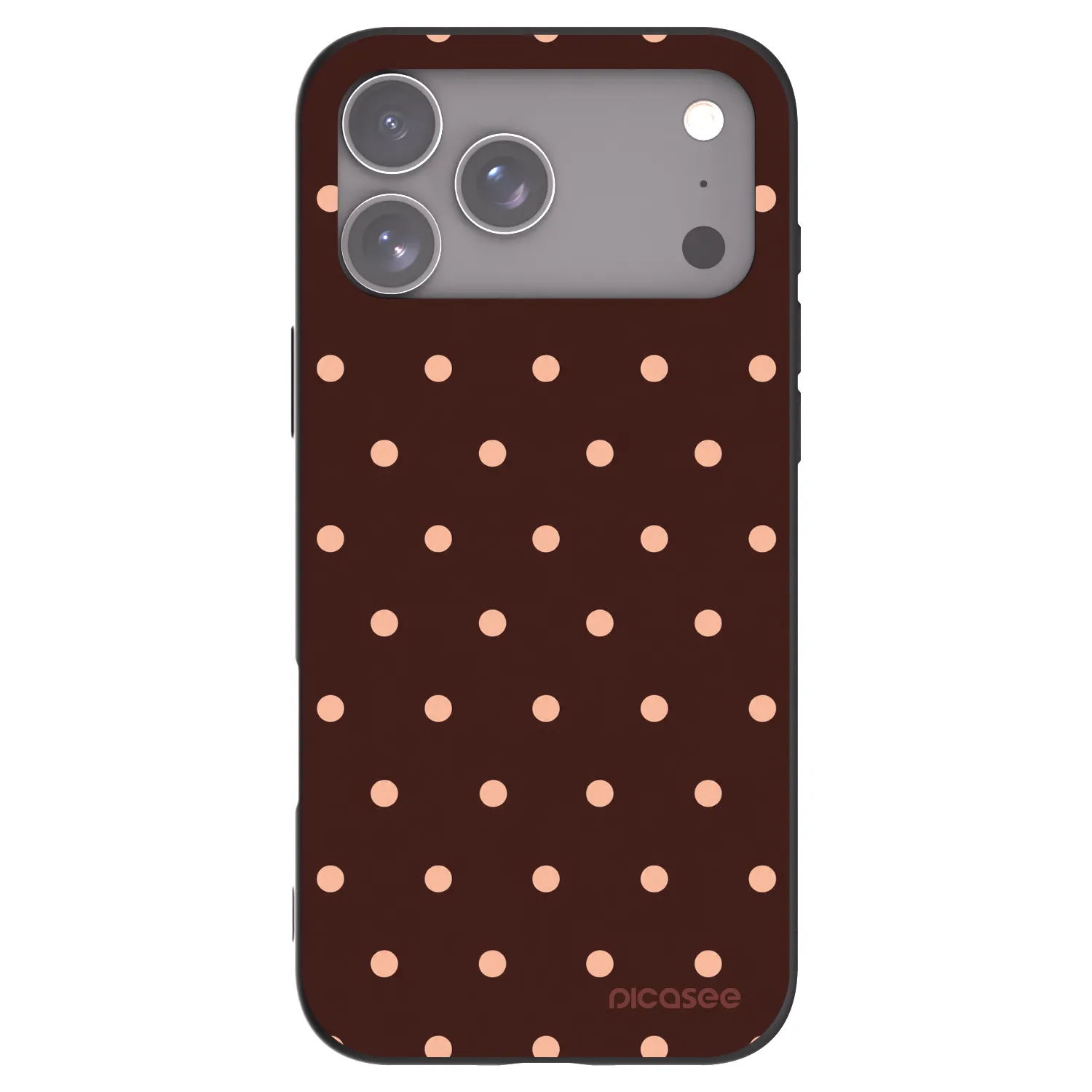 Picasee crna silikonska maskica za Apple iPhone 17 Pro Max - Peach Dots & Chocolate
