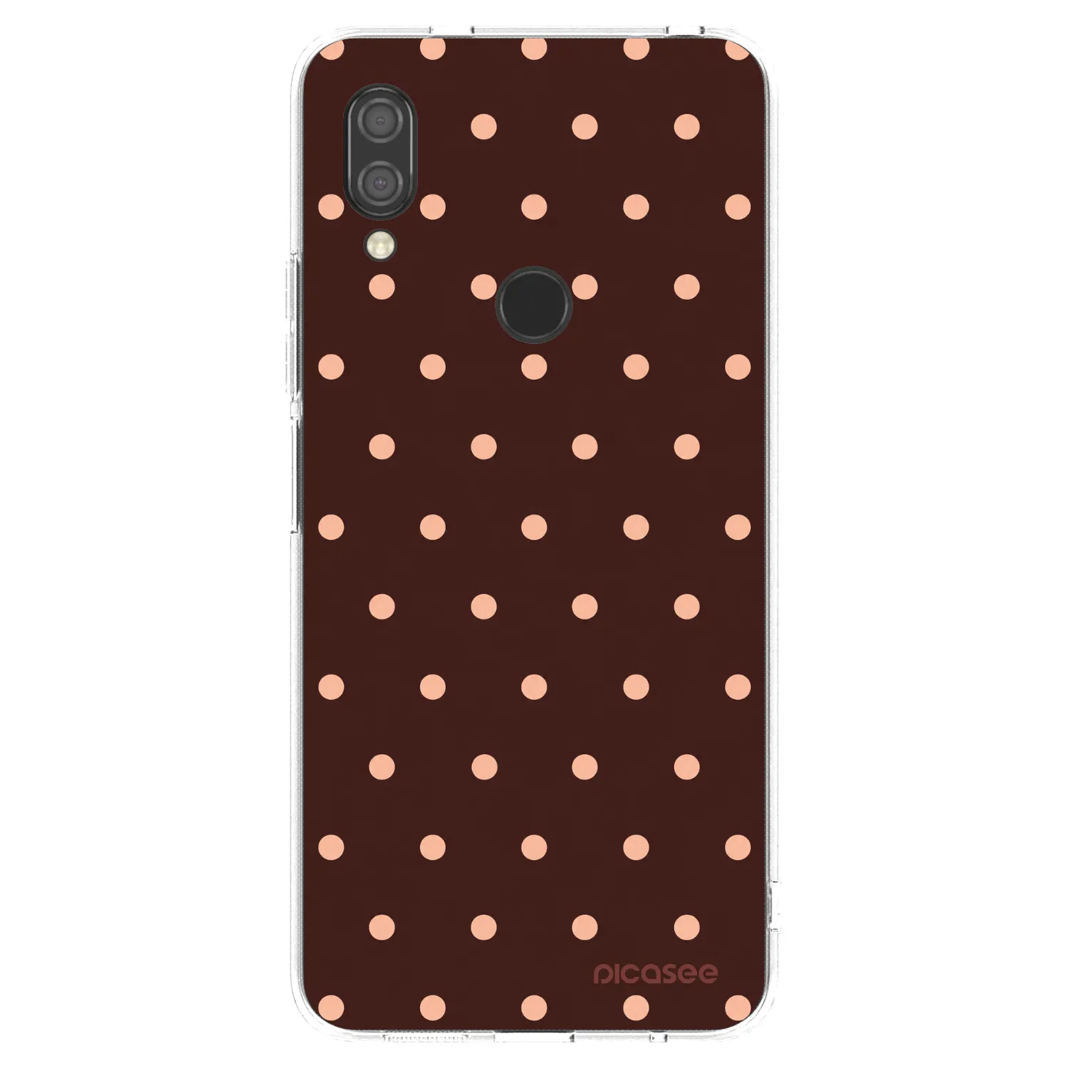 Picasee silikonska prozirna maskica za Xiaomi Redmi 7 - Peach Dots & Chocolate