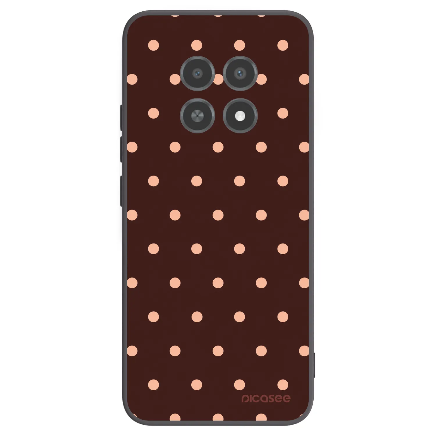 Picasee crna silikonska maskica za Realme 12X - Peach Dots & Chocolate