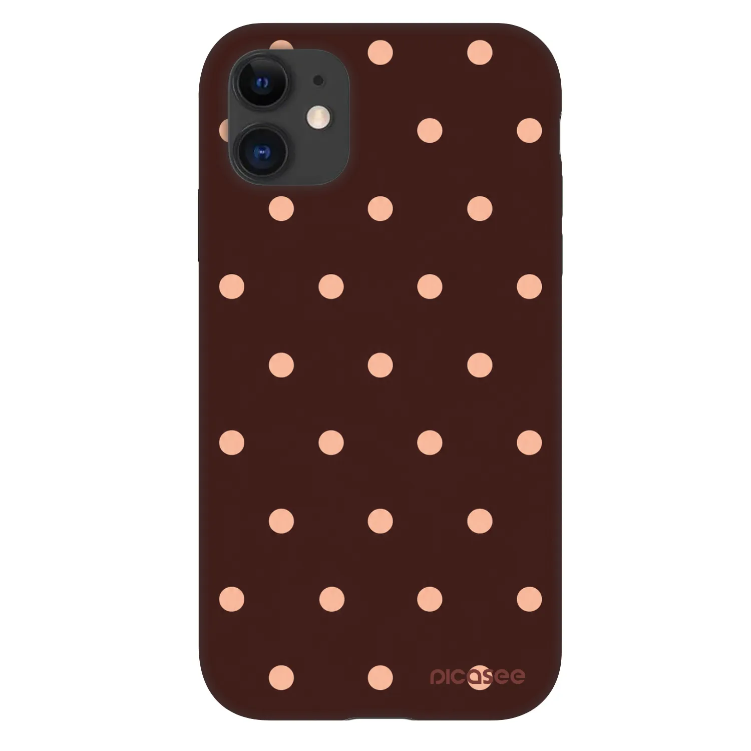 Picasee Fashion Case za Apple iPhone 11 - Peach Dots & Chocolate