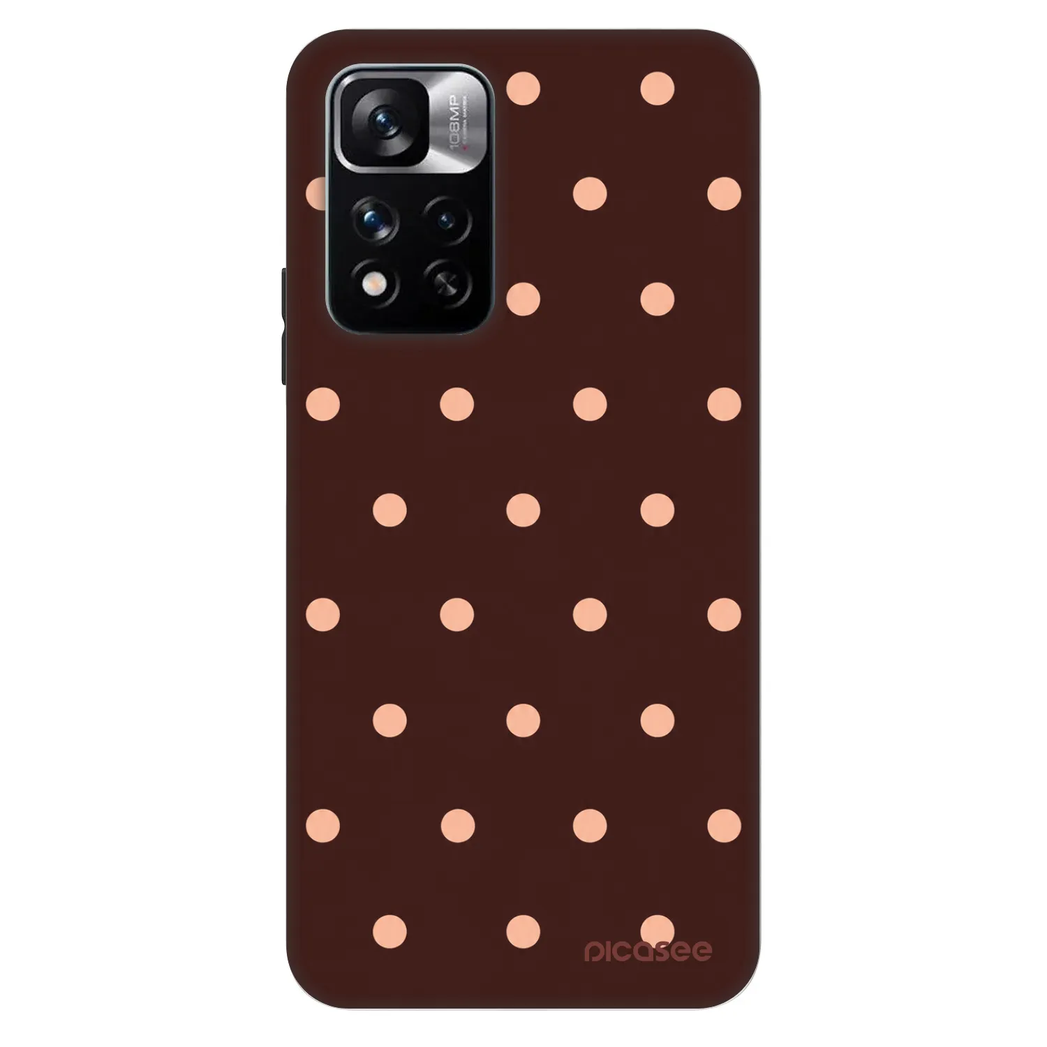 Picasee Fashion Case za Xiaomi Redmi Note 11 Pro - Peach Dots & Chocolate