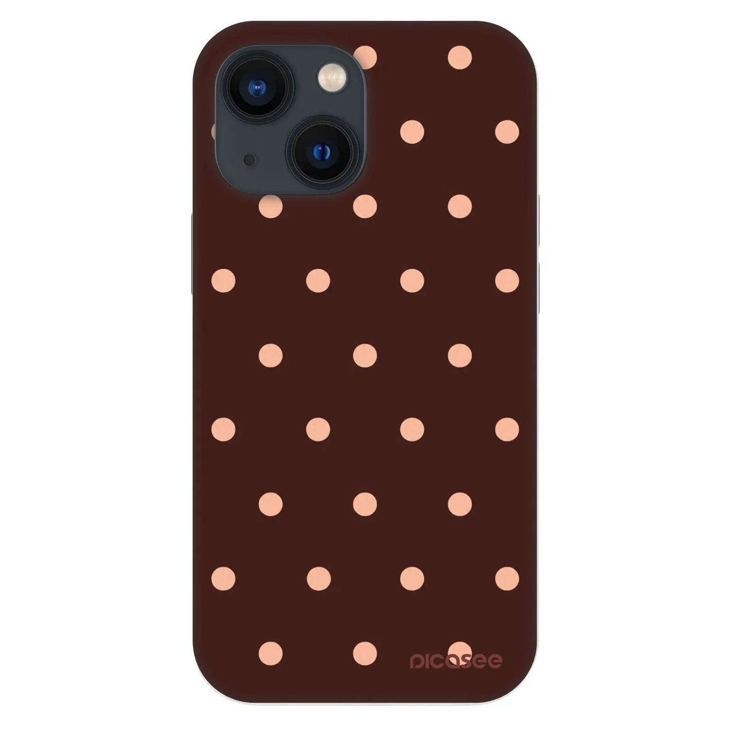 Picasee Fashion Case za Apple iPhone 13 mini - Peach Dots & Chocolate
