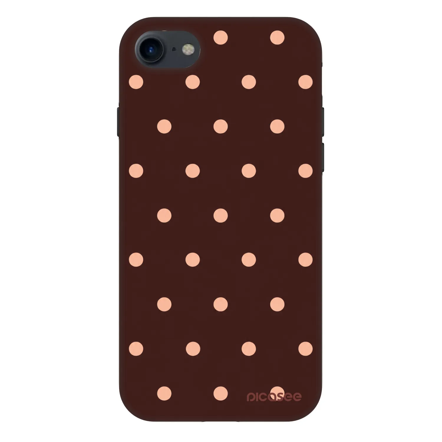 Picasee Fashion Case za Apple iPhone 8 - Peach Dots & Chocolate