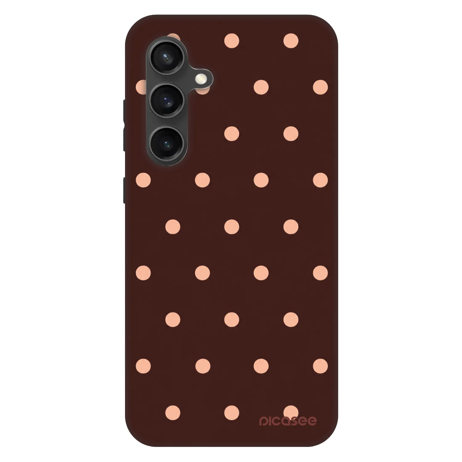 Picasee Fashion Case za Samsung Galaxy S24 FE S721B - Peach Dots & Chocolate