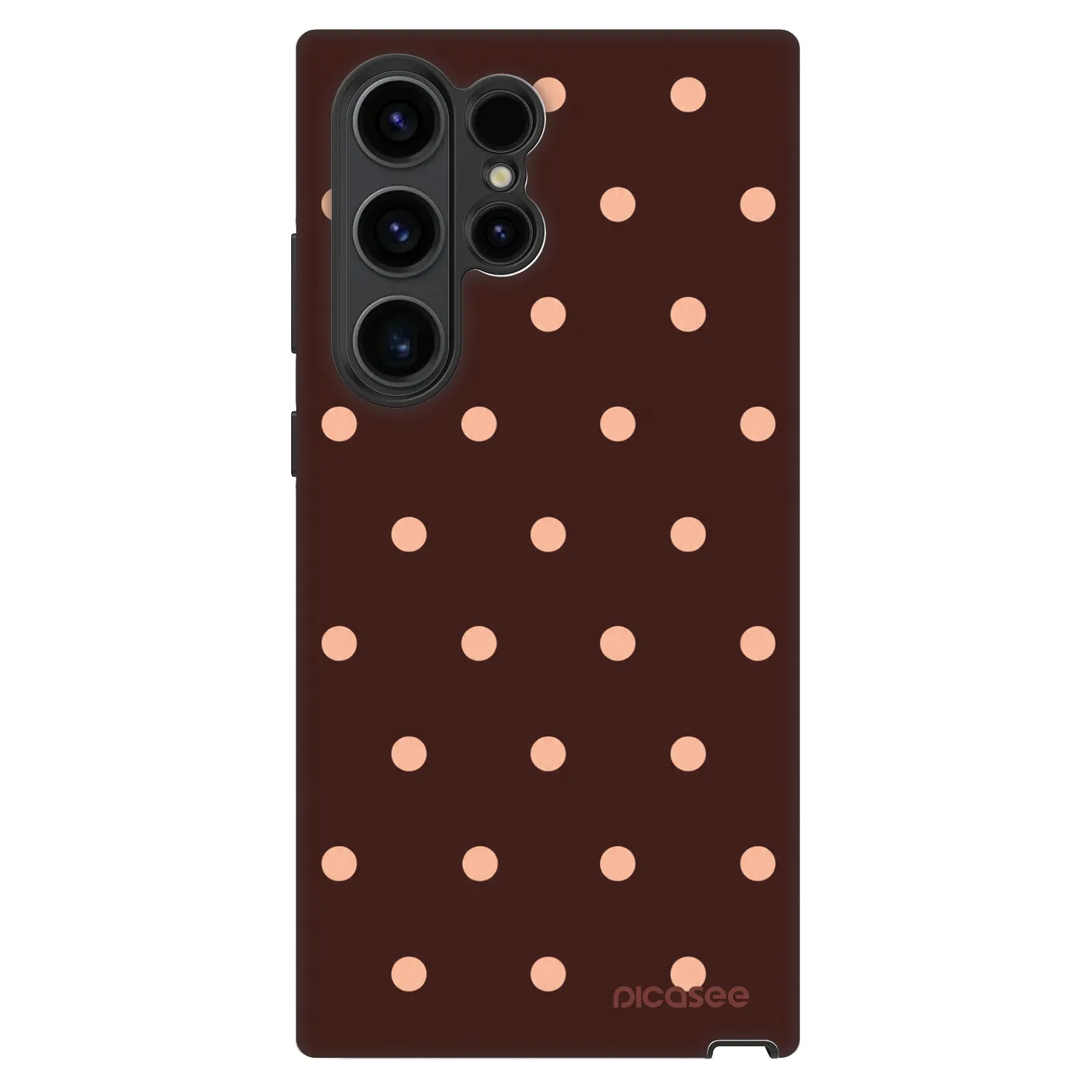 Picasee Fashion Case za Samsung Galaxy S23 Ultra 5G - Peach Dots & Chocolate