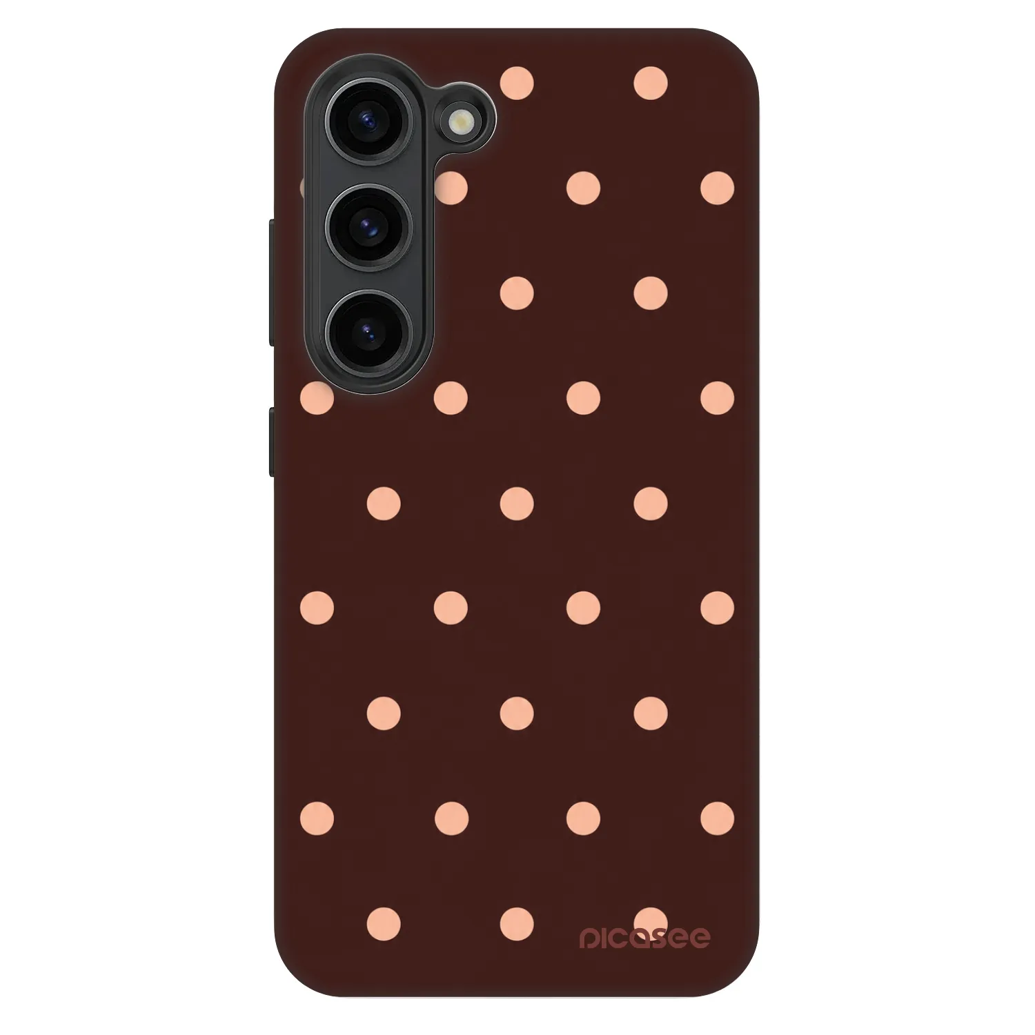 Picasee Fashion Case za Samsung Galaxy S23 5G - Peach Dots & Chocolate