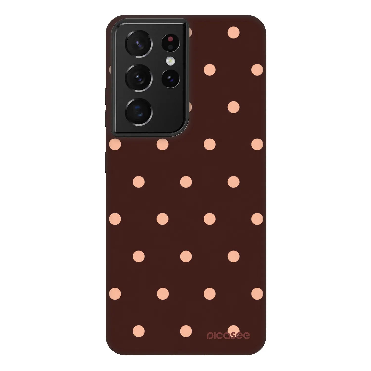 Picasee Fashion Case za Samsung Galaxy S21 Ultra 5G G998B - Peach Dots & Chocolate