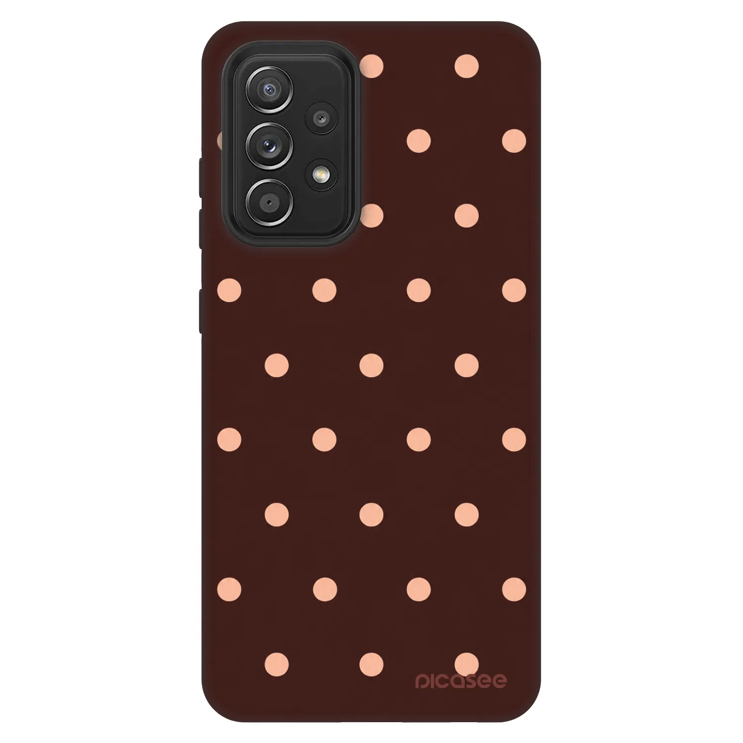 Picasee Fashion Case za Samsung Galaxy A52 5G A525F - Peach Dots & Chocolate
