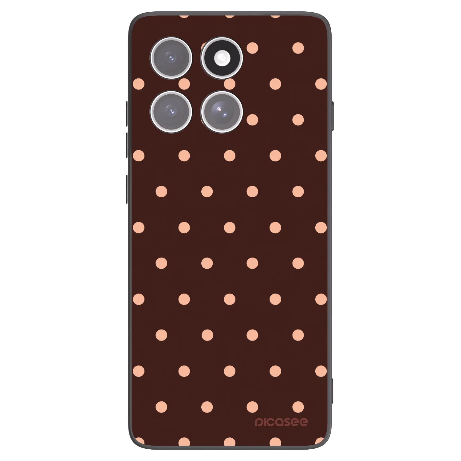 Picasee crna silikonska maskica za Motorola Edge 60 Pro - Peach Dots & Chocolate