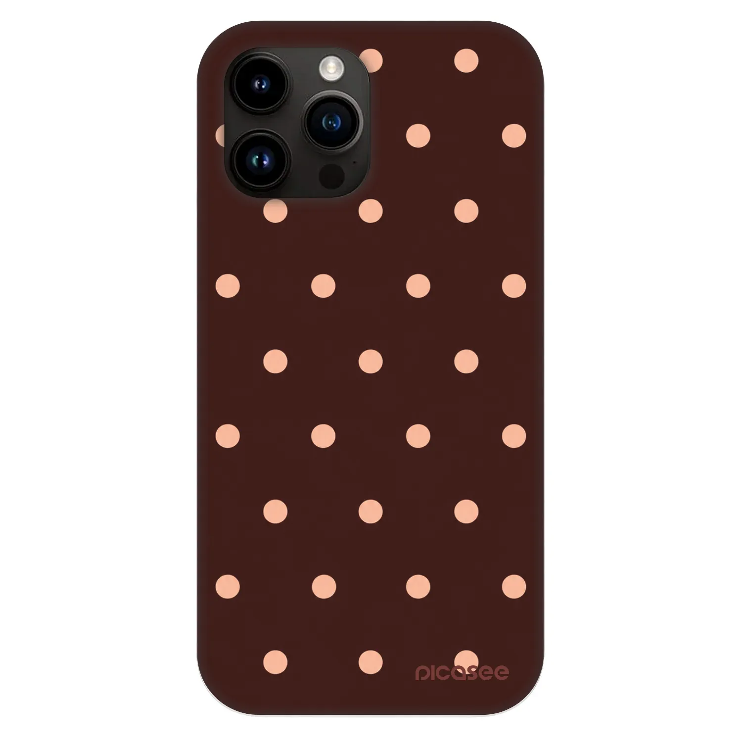Picasee Fashion Case MagSafe za Apple iPhone 13 Pro Max - Peach Dots & Chocolate