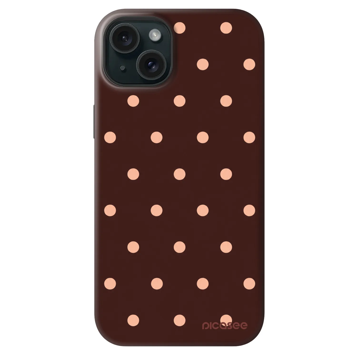 Picasee Fashion Case MagSafe za Apple iPhone 14 Plus - Peach Dots & Chocolate