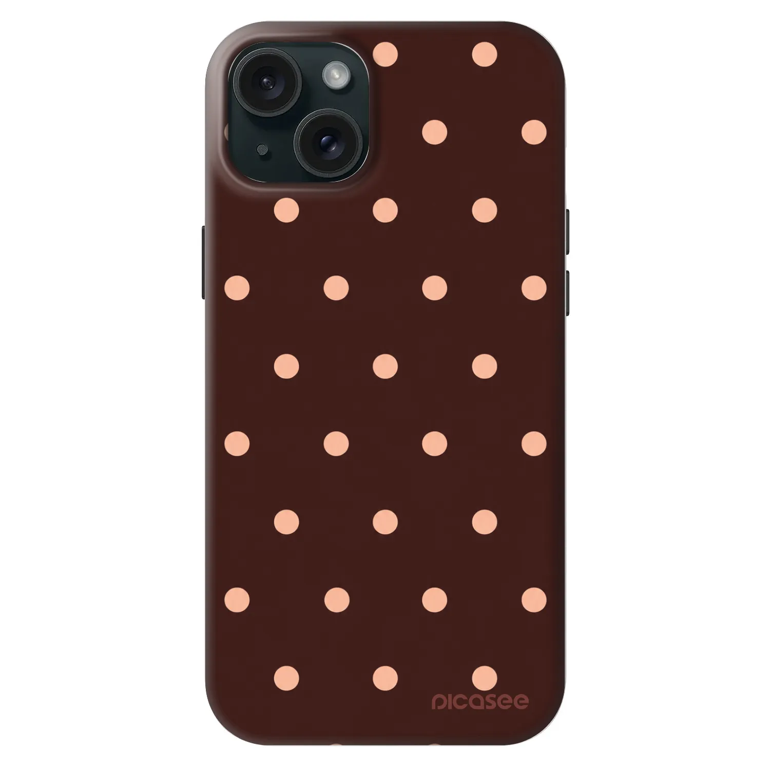 Picasee Fashion Case MagSafe za Apple iPhone 15 Plus - Peach Dots & Chocolate
