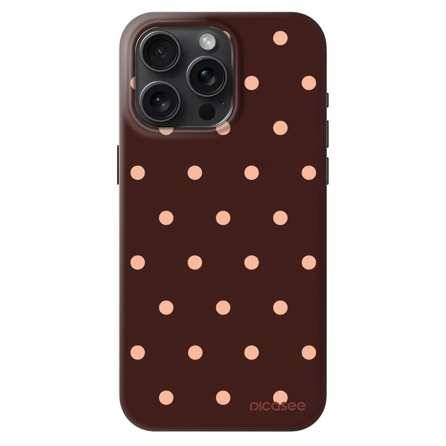 Picasee Fashion Case MagSafe za Apple iPhone 15 Pro Max - Peach Dots & Chocolate