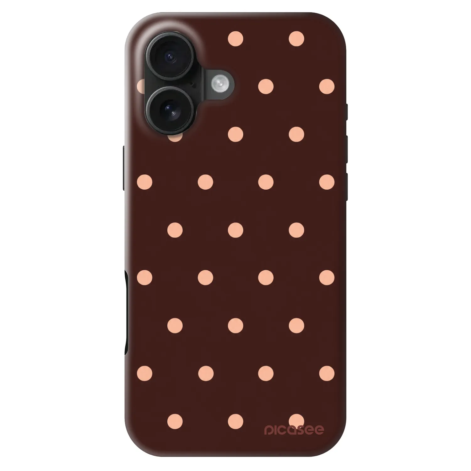 Picasee Fashion Case MagSafe za Apple iPhone 16 - Peach Dots & Chocolate