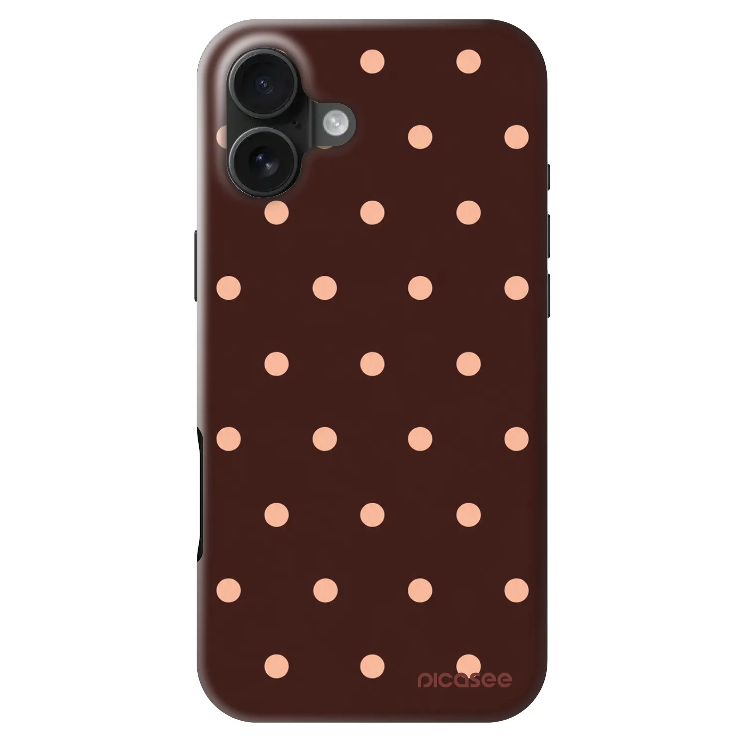 Picasee Fashion Case MagSafe za Apple iPhone 16 Plus - Peach Dots & Chocolate
