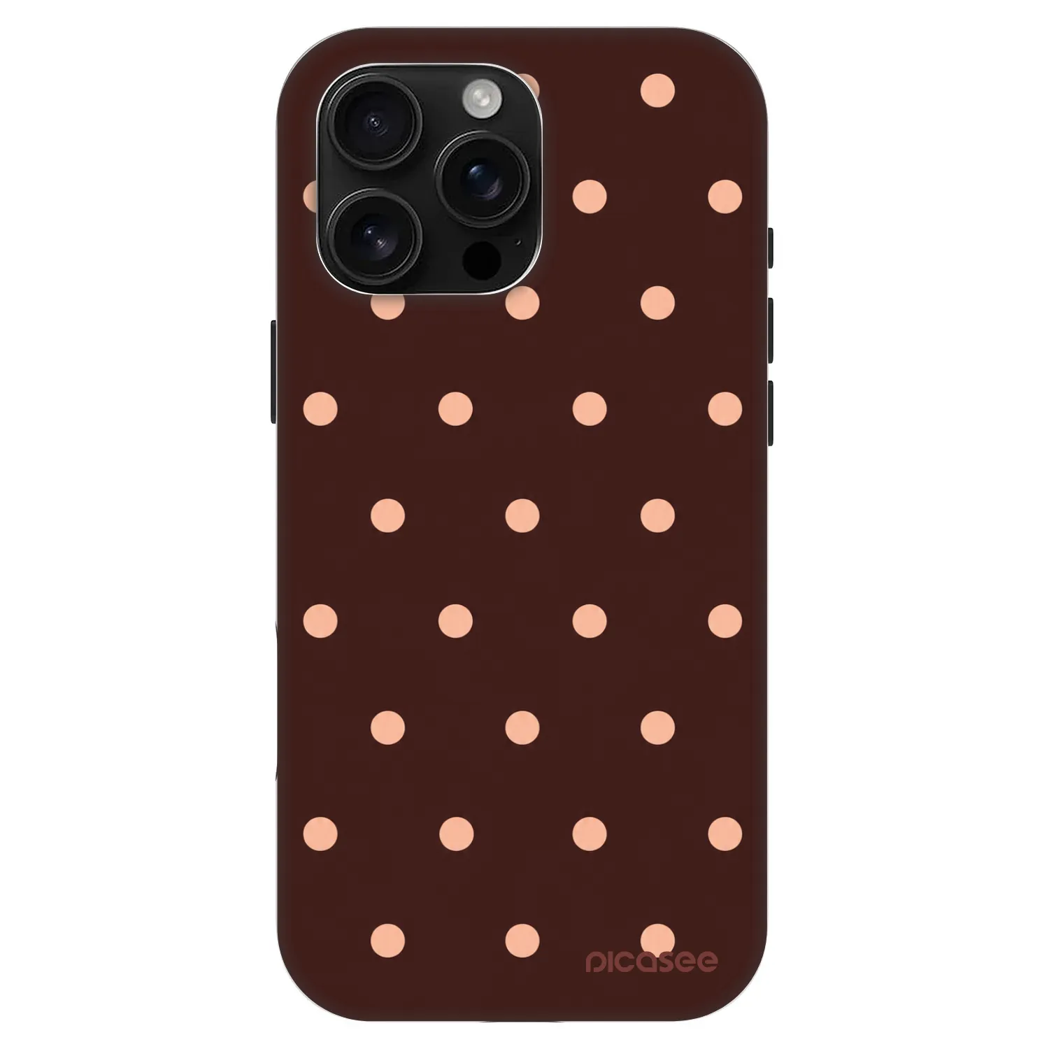 Picasee Fashion Case MagSafe za Apple iPhone 16 Pro Max - Peach Dots & Chocolate