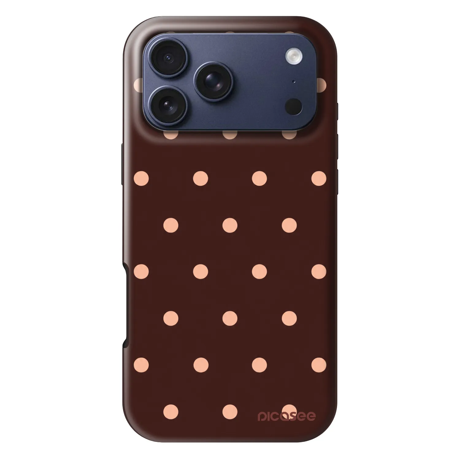 Picasee Fashion Case MagSafe za Apple iPhone 17 Pro Max - Peach Dots & Chocolate