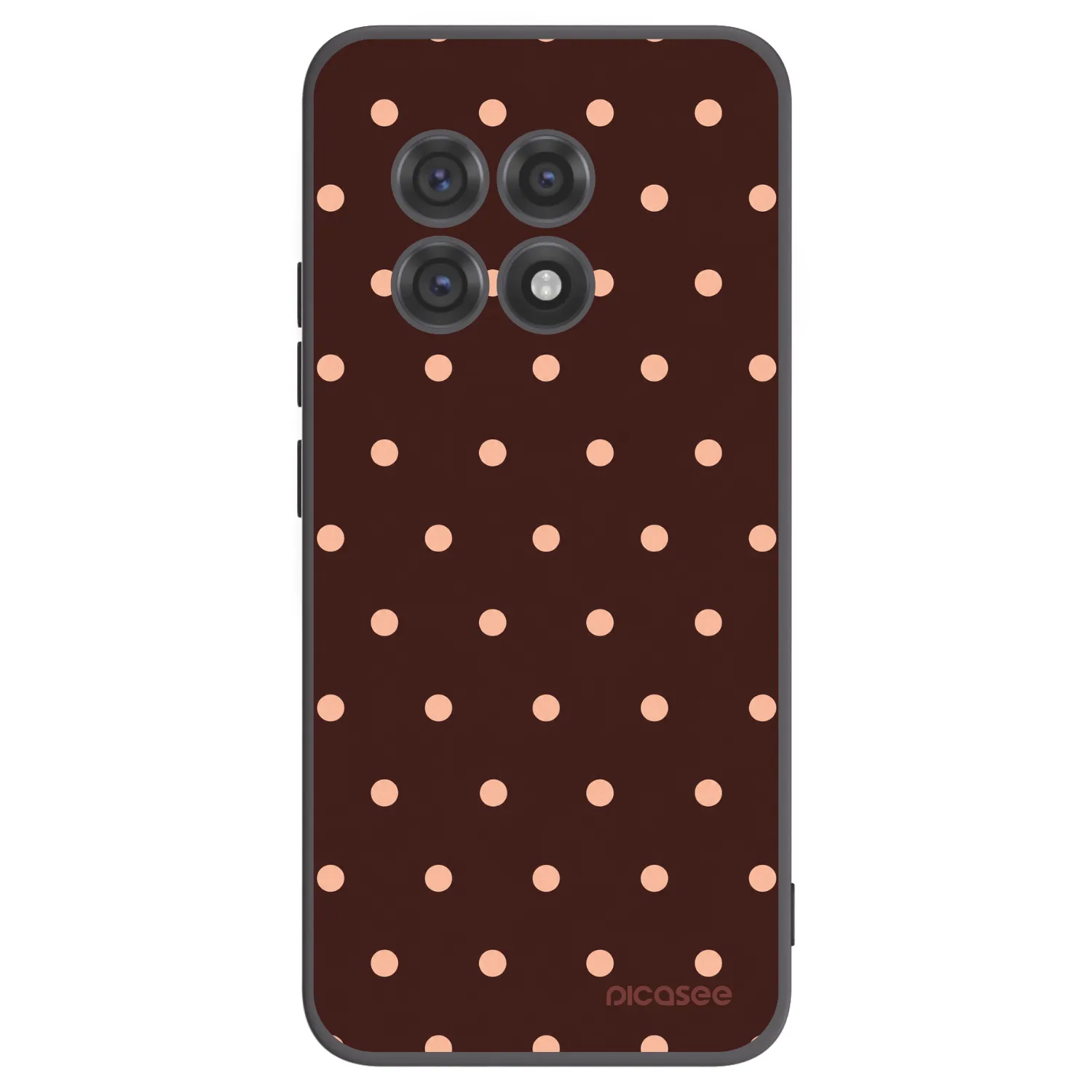 Picasee crna silikonska maskica za OnePlus 13R 5G - Peach Dots & Chocolate