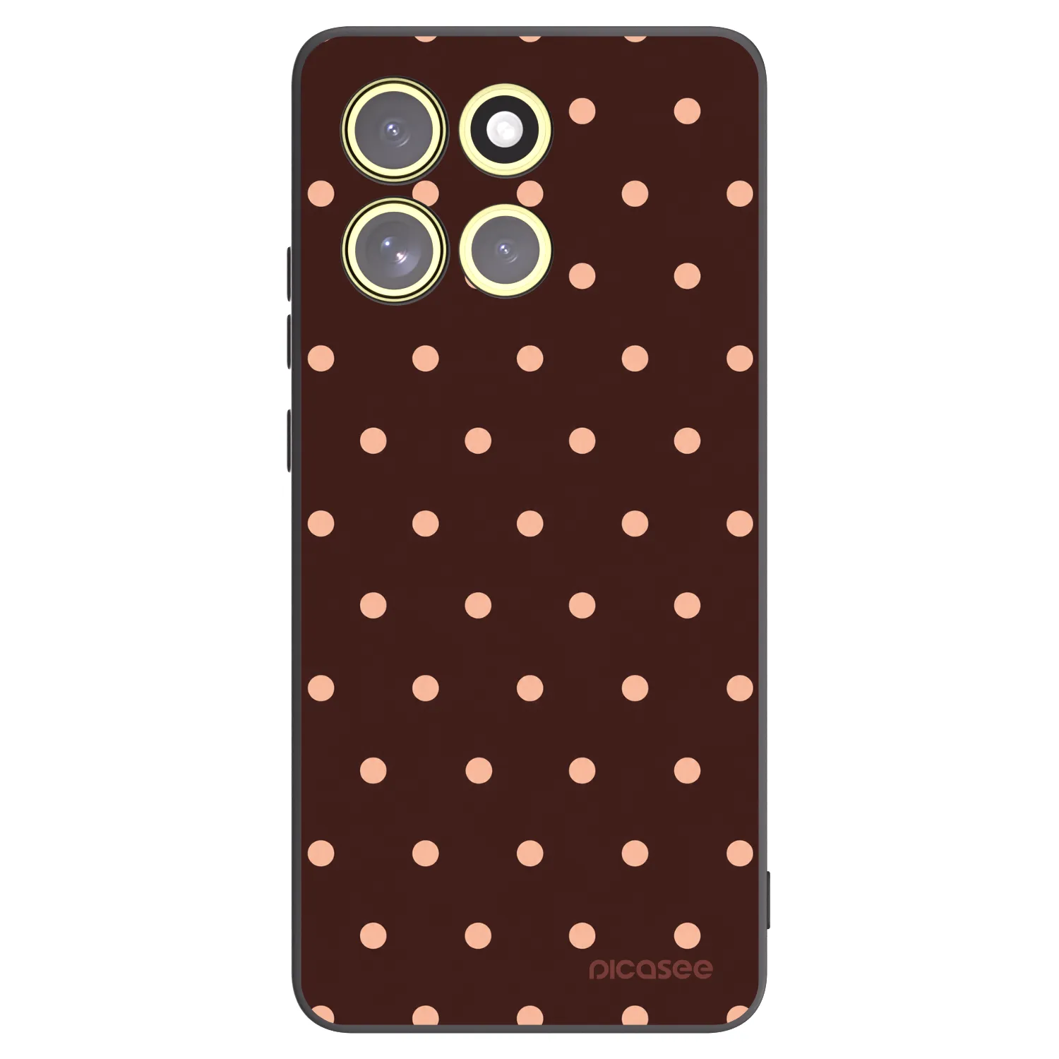 Picasee crna silikonska maskica za Motorola Moto G86 5G - Peach Dots & Chocolate