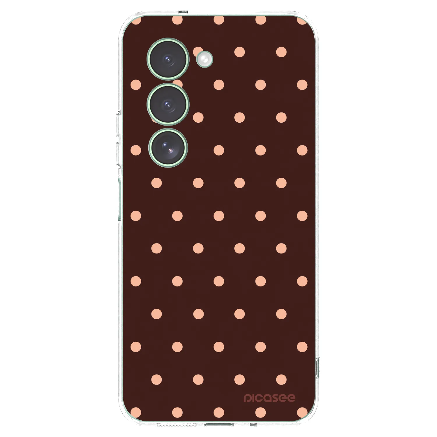 Picasee silikonska prozirna maskica za Xiaomi Redmi 15 5G - Peach Dots & Chocolate