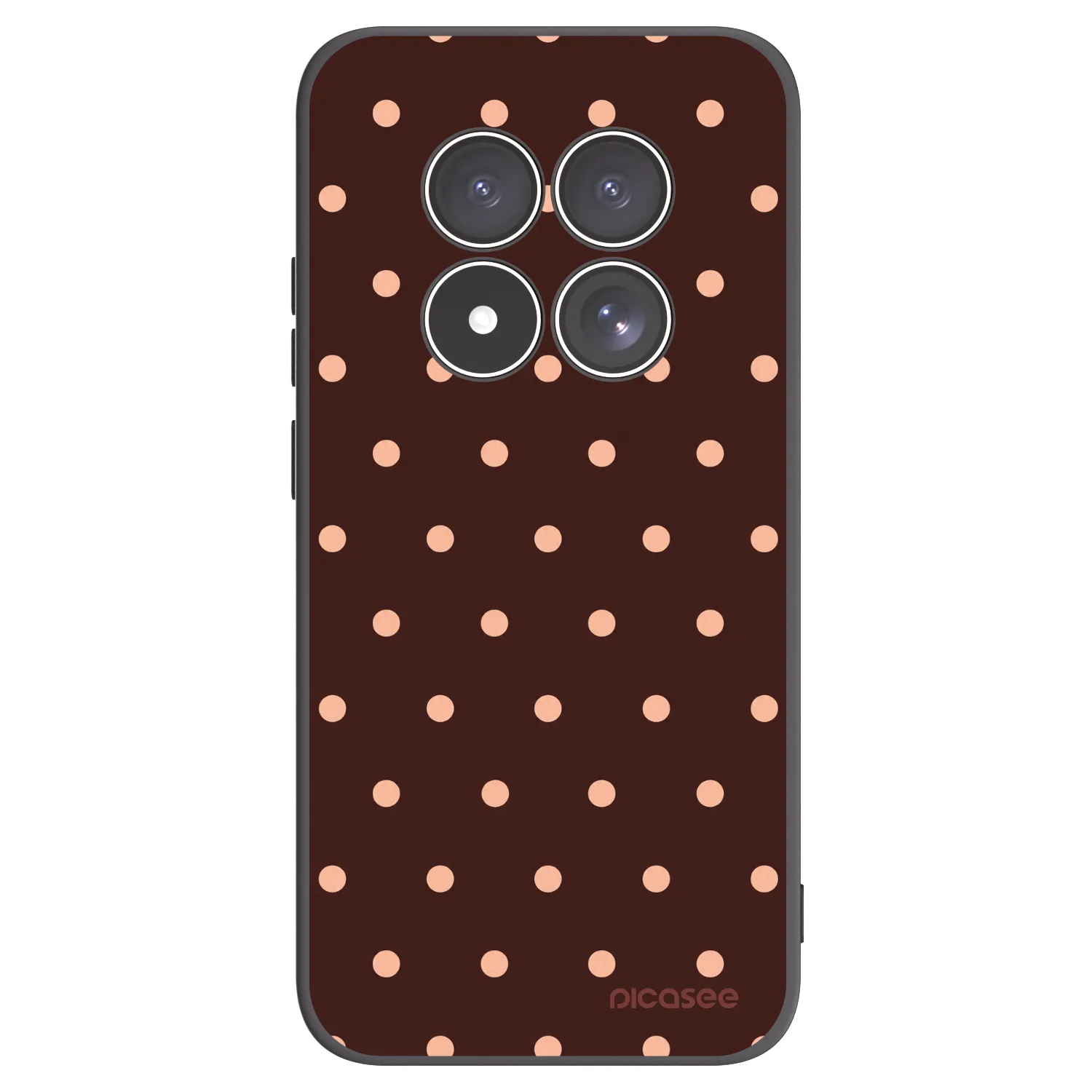 Picasee crna silikonska maskica za Xiaomi Redmi Note 15 Pro 4G - Peach Dots & Chocolate